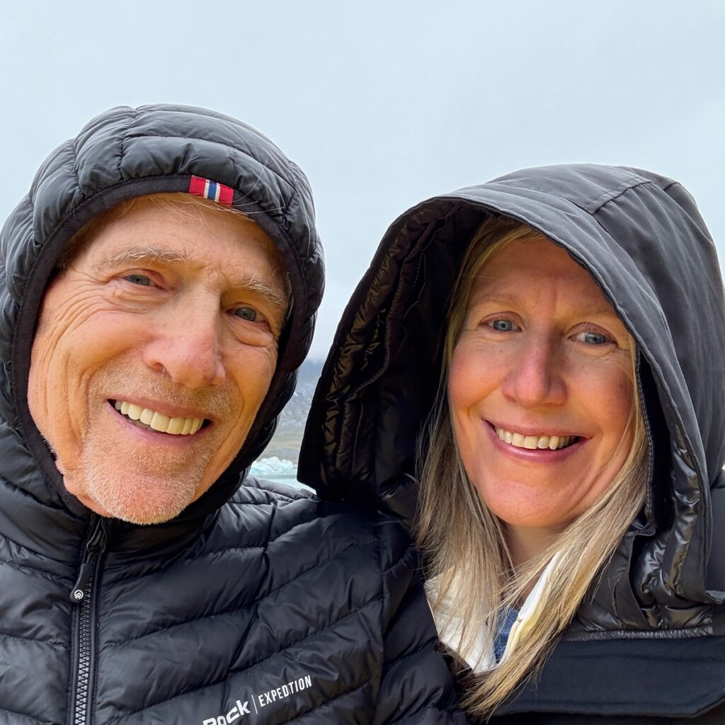 Rachel Friem with her father during a bucket-list trip to Greenland