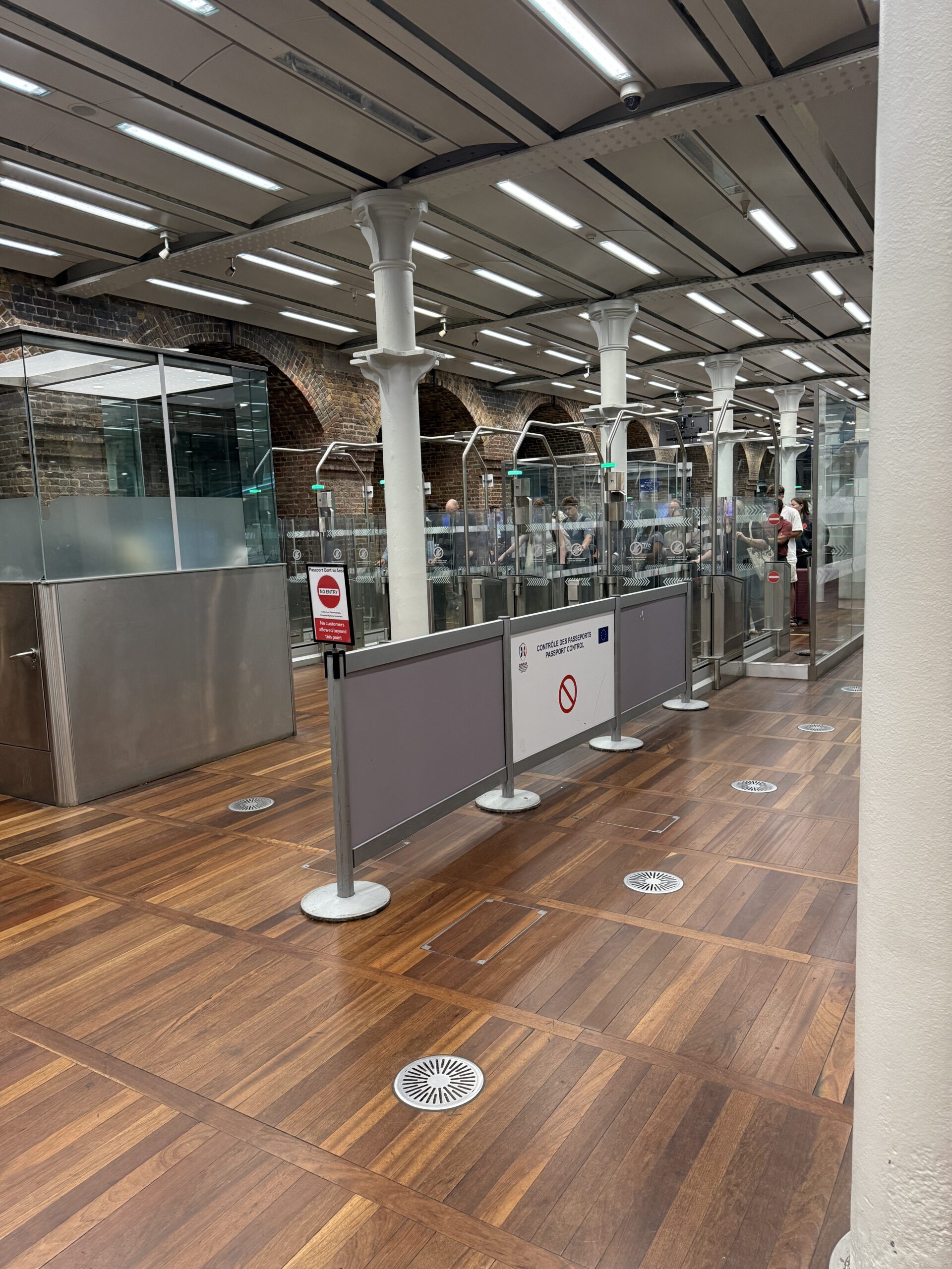 French passport-control gates at London St Pancras International