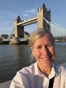 Rachel at Tower Bridge in London shortly before her DJI Osmo Pocket 4 was damaged